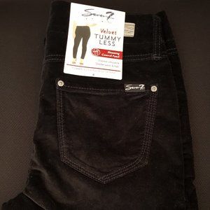 Seven7 Velvet Tummyless Black Skinny Jeans High Ri